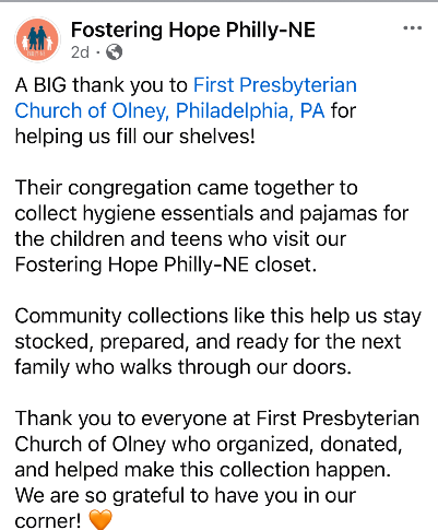Fostering Hope Thank You